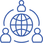 Icon of a global network of persons representing the nationwide network of CorGal® dealer for Water Storage Tanks, Inc. Image is subject to copyright.